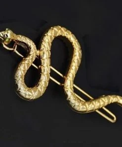 Nicoletta Carlone "Elise" Golden Snake Barrette JEWELRY