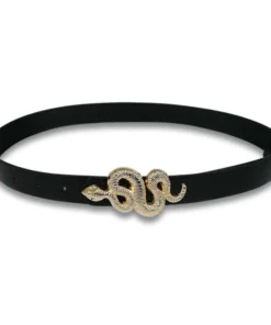 Nicoletta Carlone "Rachel" Black Vegan Leather Snake Belt
