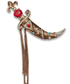Nicoletta Carlone "Electra" 1940s Style Scimitar Brooch