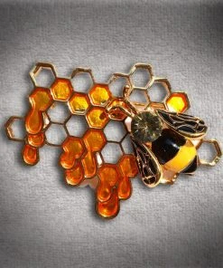 Nicoletta Carlone Shop "Honey" Bee And Honeycomb Brooch