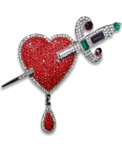 Nicoletta Carlone "Jezebel" Heart And Dagger Statement Brooch (pre-order) JEWELRY