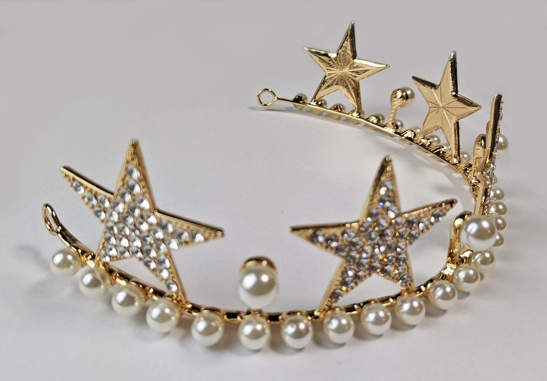 Nicoletta Carlone "Alexandrine" Star And Pearl Tiara Crown Nicoletta Carlone "Alexandrine" Star And Pearl Tiara Crown
