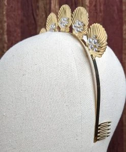 Nicoletta Carlone Shop "Shelby" Shells And Pearls Gold-tone Tiara