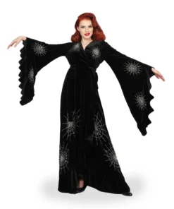 Nicoletta Carlone "Carlotta" Hand Embroidered Velvet Edwardian Style Spiderweb Robe