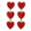 Nicoletta Carlone "Beth" Gold-tone Red Heart Earrings