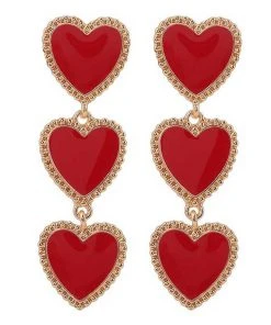 Nicoletta Carlone "Beth" Gold-tone Red Heart Earrings
