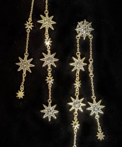 Nicoletta Carlone Shop "Cascadia" Gold Star Tassel Earrings