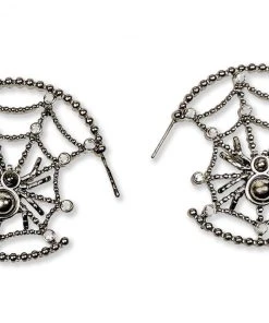 Nicoletta Carlone "Janie" Gunmetal Spiderweb Earrings JEWELRY