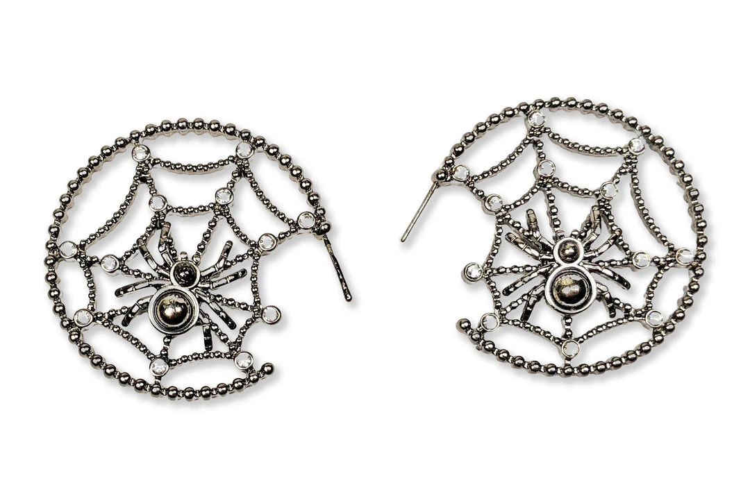 Nicoletta Carlone "Janie" Gunmetal Spiderweb Earrings JEWELRY Nicoletta Carlone "Janie" Gunmetal Spiderweb Earrings JEWELRY