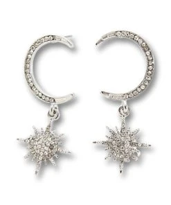 Nicoletta Carlone Shop "Jessie" Rhinestone Star And Moon Earrings