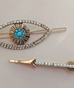 Nicoletta Carlone "Mae" Eye Barrette And Arrow Hairpin Set Shop