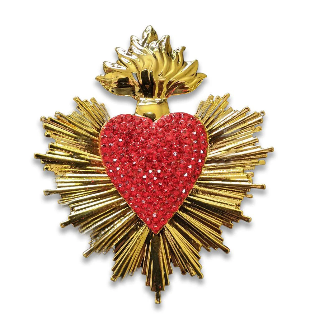 Nicoletta Carlone "Gala" Flaming Heart Brooch Nicoletta Carlone "Gala" Flaming Heart Brooch