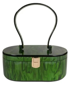 Nicoletta Carlone "Emma" Mid-Century Style Acrylic Purse - Malachite Green (pre-order) ACCESSORIES
