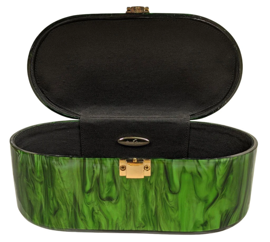Nicoletta Carlone "Emma" Mid-Century Style Acrylic Purse - Malachite Green (pre-order) ACCESSORIES 5 Nicoletta Carlone "Emma" Mid-Century Style Acrylic Purse - Malachite Green (pre-order) ACCESSORIES