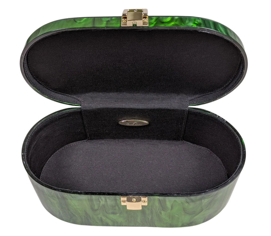 Nicoletta Carlone "Emma" Mid-Century Style Acrylic Purse - Malachite Green (pre-order) ACCESSORIES 6 Nicoletta Carlone "Emma" Mid-Century Style Acrylic Purse - Malachite Green (pre-order) ACCESSORIES