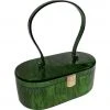 Nicoletta Carlone "Emma" Mid-Century Style Acrylic Purse - Malachite Green (pre-order) ACCESSORIES