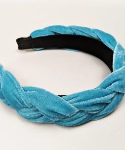 Nicoletta Carlone Shop "Ayla" Aqua Velvet Braided Headband