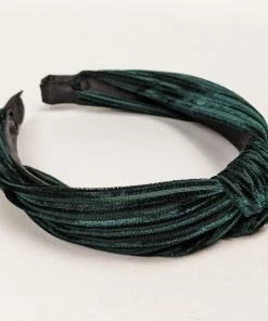 Nicoletta Carlone "Etta" Forest Green Top Knot Velvet Headband Shop