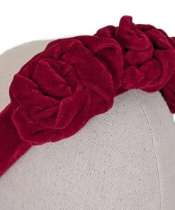 Nicoletta Carlone "Norah" Red Velvet Roses Headband 3 Nicoletta Carlone