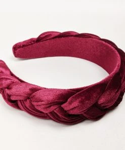 Nicoletta Carlone "Vale" Burgundy Velvet Bradied Headband Shop
