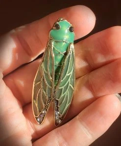 Nicoletta Carlone Shop "Rene" Enamel Art Nouveau Style Cicada Brooch