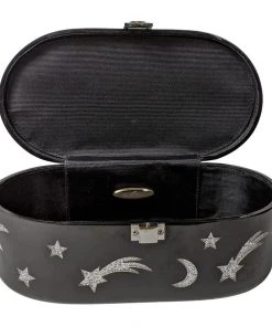 Nicoletta Carlone "Emma" Mid-Century Style Acrylic Purse - Black And Silver Shop 4 Nicoletta Carlone