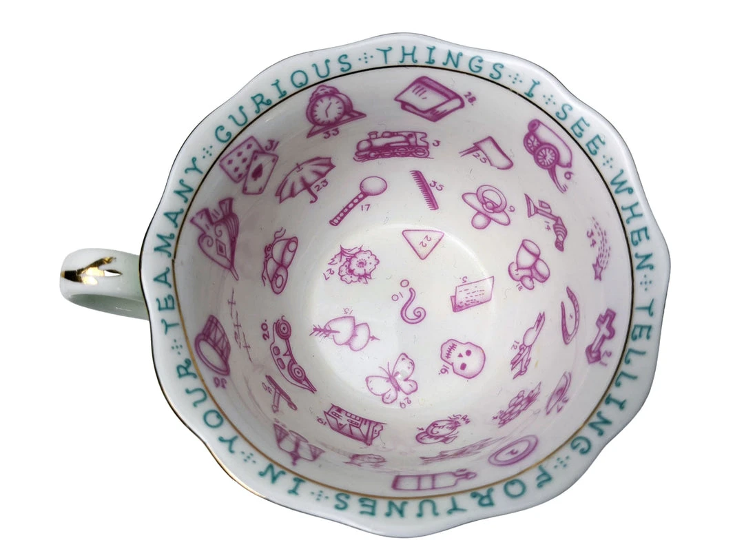 Nicoletta Carlone "Natalie" 1920s Style Fortune Telling Teacup And Saucer Set 7 Nicoletta Carlone "Natalie" 1920s Style Fortune Telling Teacup And Saucer Set