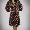 Nicoletta Carlone "Severine" 1940s Style Bishop Sleeved Hands And Roses Print Dress