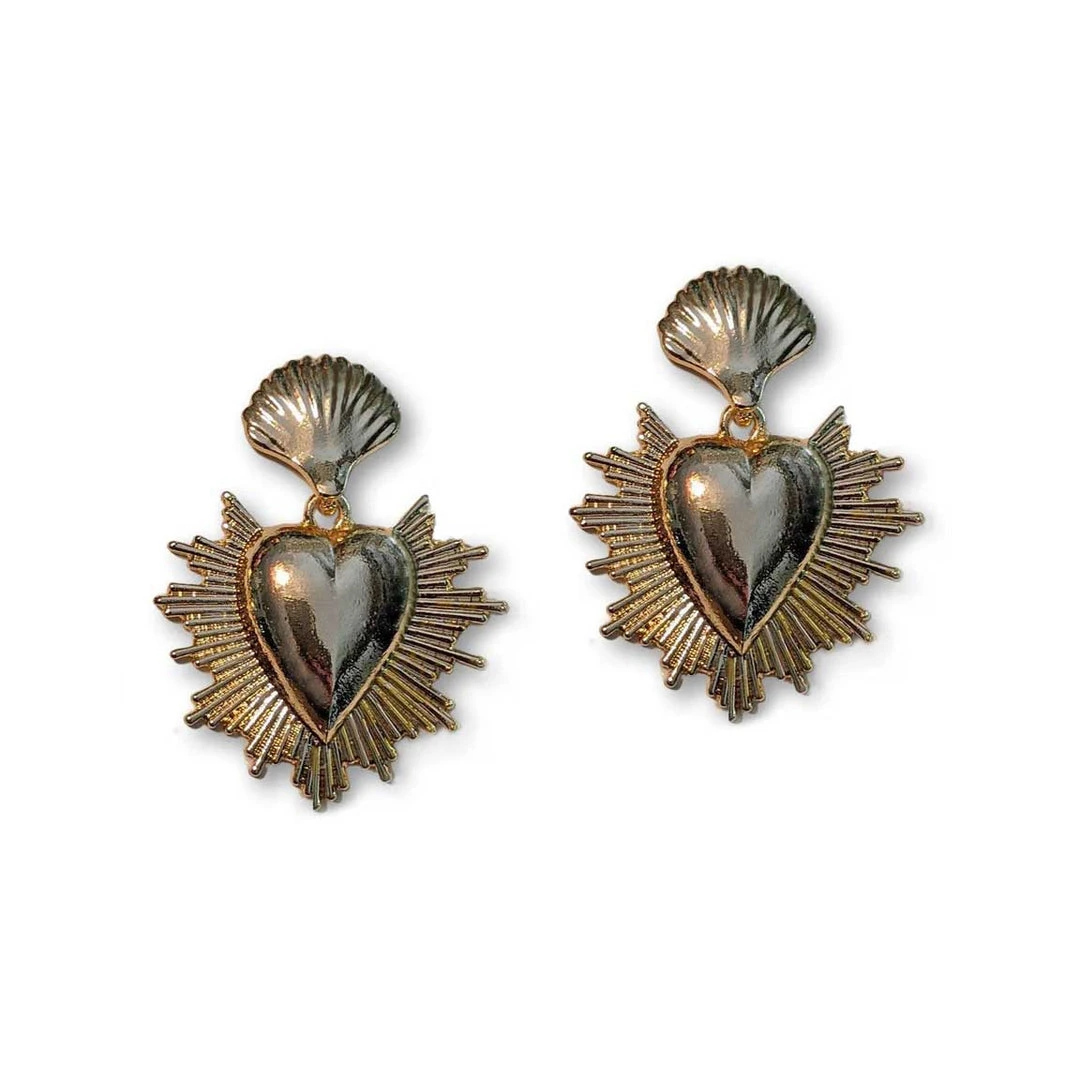 Nicoletta Carlone JEWELRY "Jacobina" Flaming Heart Earrings Nicoletta Carlone JEWELRY "Jacobina" Flaming Heart Earrings