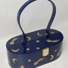 Nicoletta Carlone Shop "Emma" Mid-Century Style Acrylic Purse - Blue And Gold