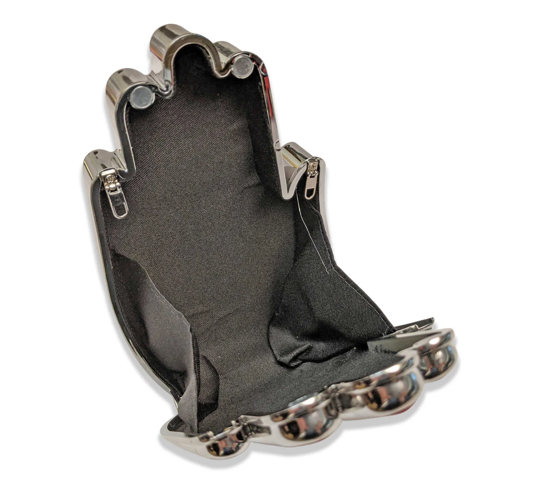 Nicoletta Carlone "Delia" Hand Purse - Silvertone Shop Nicoletta Carlone "Delia" Hand Purse - Silvertone Shop