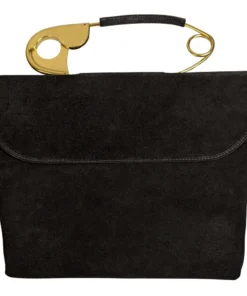 Nicoletta Carlone ACCESSORIES "Renata" 1940s-50s Style Suede Safety Pin Bag (pre-order)