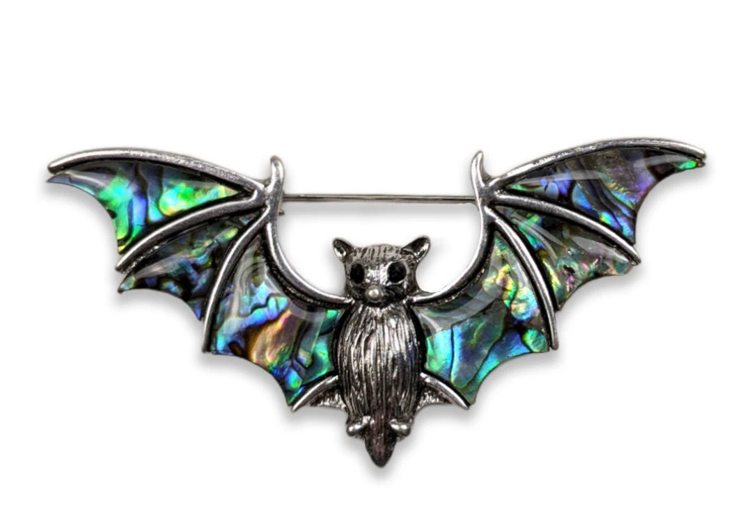 Nicoletta Carlone "Elsie" Abalone And Silver-tone Bat Brooch JEWELRY Nicoletta Carlone "Elsie" Abalone And Silver-tone Bat Brooch JEWELRY