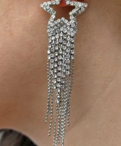 Nicoletta Carlone "Caroline" Rhinestone Shooting Star Cascade Earrings