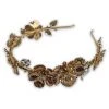 Nicoletta Carlone "Chione" Golden Flowers And Rhinestones Tiara Headwear & Hair Jewelery