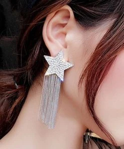 Nicoletta Carlone "Alyssa" Silver-tone Star Tassel Earrings Shop