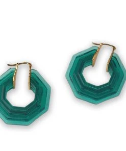 Nicoletta Carlone Shop "Bette" Emerald Green Art Deco Style Earrings