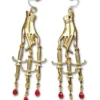 Nicoletta Carlone "Demetria" Hand With Blood Drop Earrings