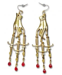 Nicoletta Carlone "Demetria" Hand With Blood Drop Earrings