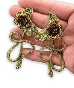 Nicoletta Carlone "Enid" Golden Snake Earrings Shop