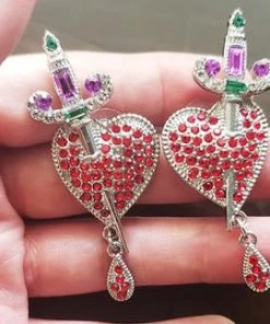 Nicoletta Carlone JEWELRY "Jezebel" Heart And Dagger Earrings