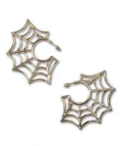 Nicoletta Carlone "Tera" Golden Spiderweb Hoop Earrings