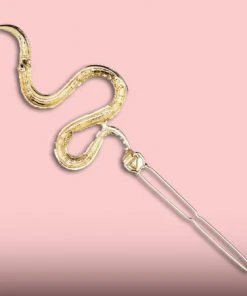 Nicoletta Carlone "Elise" Golden Snake Barrette JEWELRY