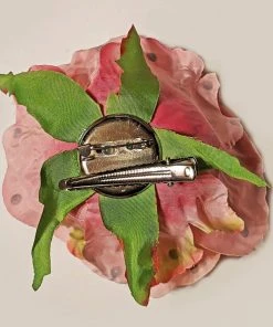 Nicoletta Carlone "Graziella" Rhinestone Embellished Pink Hair Flower Pin JEWELRY