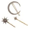 Nicoletta Carlone "Stella" Moon Barrette And Two Star Bobby Pins Set JEWELRY